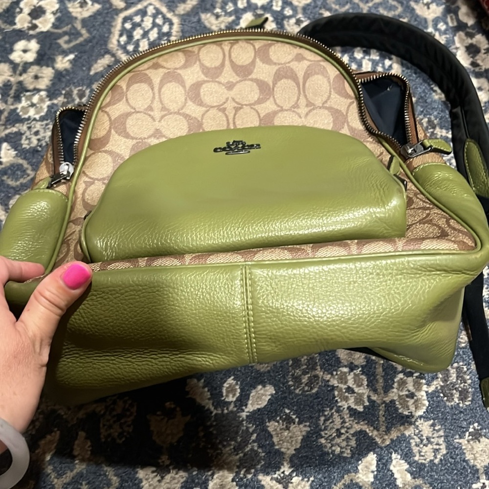 Coach Tan Backpack with Signature Monogram - Picture 6 of 12